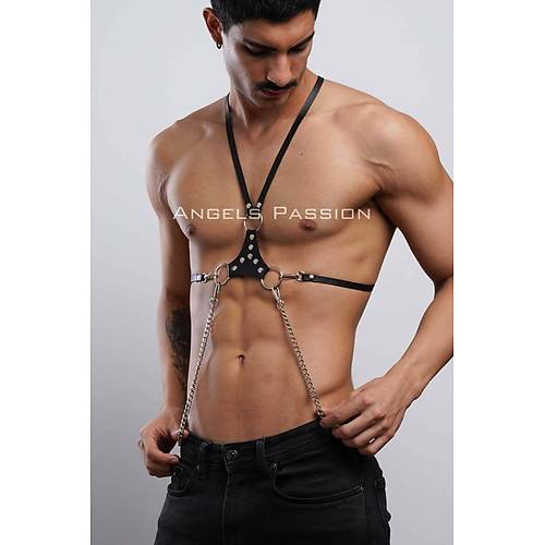 Erkek Omuz Harness - Seksi Erkek Deri Harness - Gay Harness İç Giyim - APFTM28