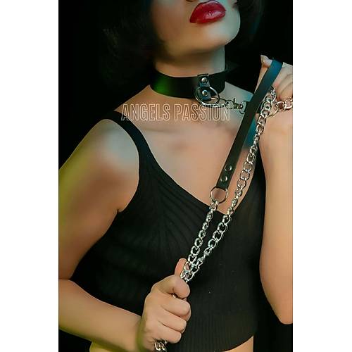 Zincirli Tasma - Bdsm Deri Tasma - APFT246