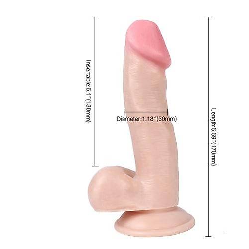 Xise 17 CM Vantuzlu Gerçekçi Realistik Penis Dildo