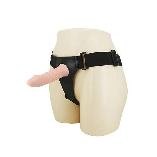 İçi Boş 16 CM Titreşimli Belden Bağlamalı Realistik Penis Strapon