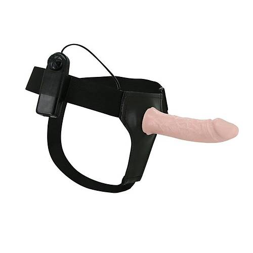 İçi Boş 16 CM Titreşimli Belden Bağlamalı Realistik Penis Strapon