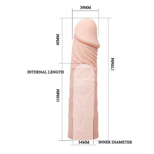 Big Men 6 CM Dolgulu Realistik Penis Kılıfı Uzatmalı