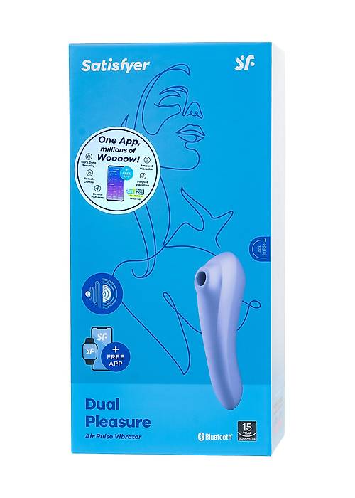 Satisfyer Dual Pleasure Vakum Dalgası Klitoral Vibratör, silikon, mor, 17.9 cm