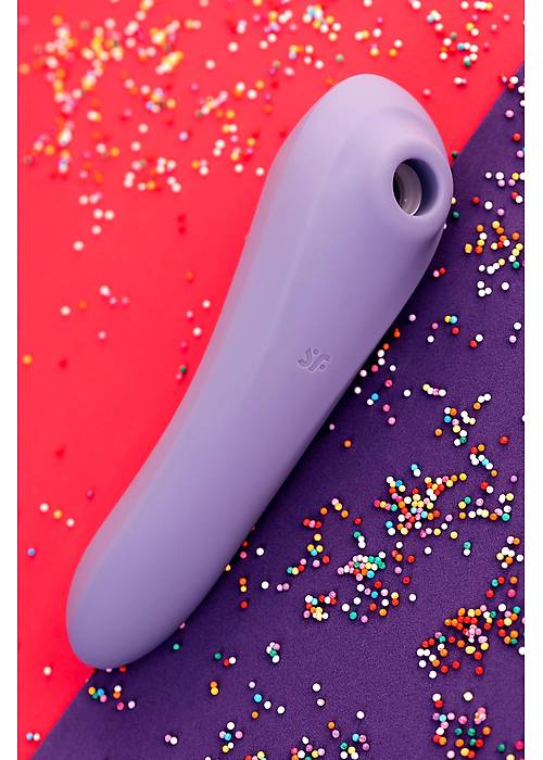 Satisfyer Dual Pleasure Vakum Dalgası Klitoral Vibratör, silikon, mor, 17.9 cm