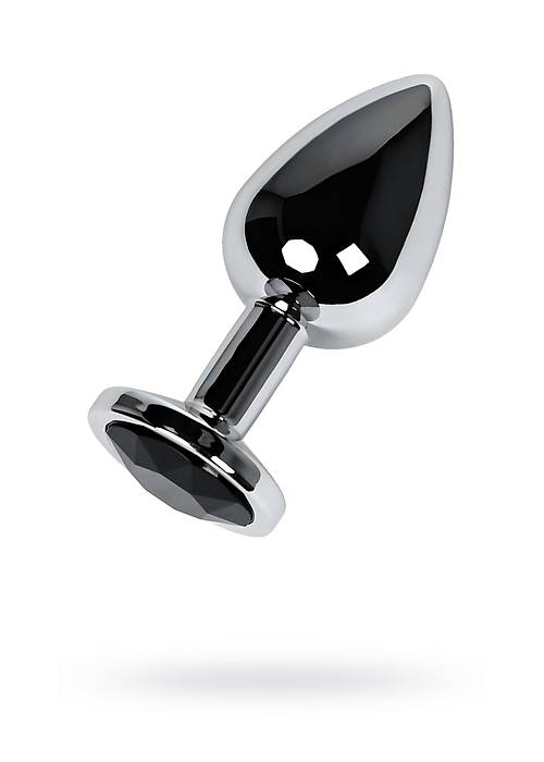 Metal by TOYFA Anal Plug, Metal, gümüş, siyah kristalli, 8,1 cm, Ø 3,4 cm