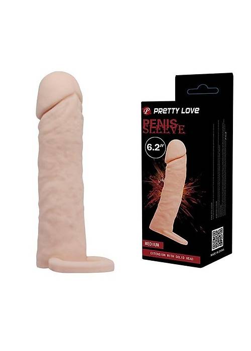 Extended 4 CM Dolgulu Realistik Penis Kılıfı Uzatmalı Prezervatif
