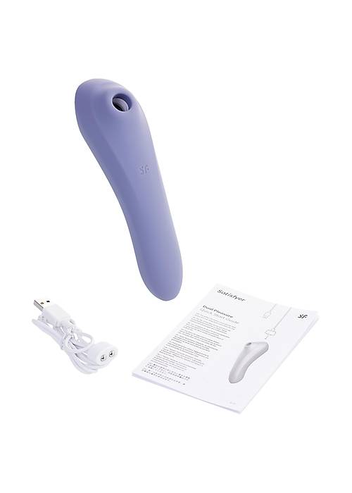 Satisfyer Dual Pleasure Vakum Dalgası Klitoral Vibratör, silikon, mor, 17.9 cm