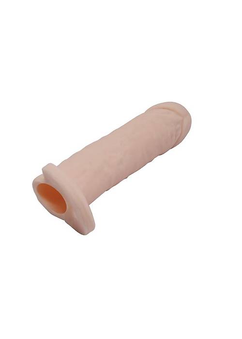Extended 4 CM Dolgulu Realistik Penis Kılıfı Uzatmalı Prezervatif