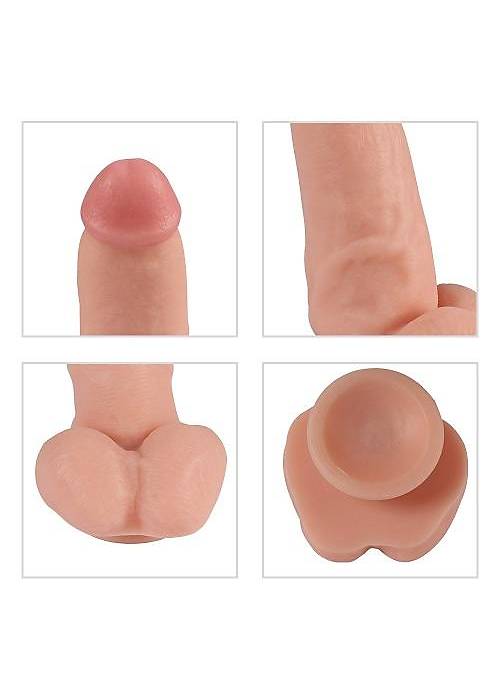 Red Eagle 17CM Realistik Titreşimli Testisli Kalın Vibratör Penis