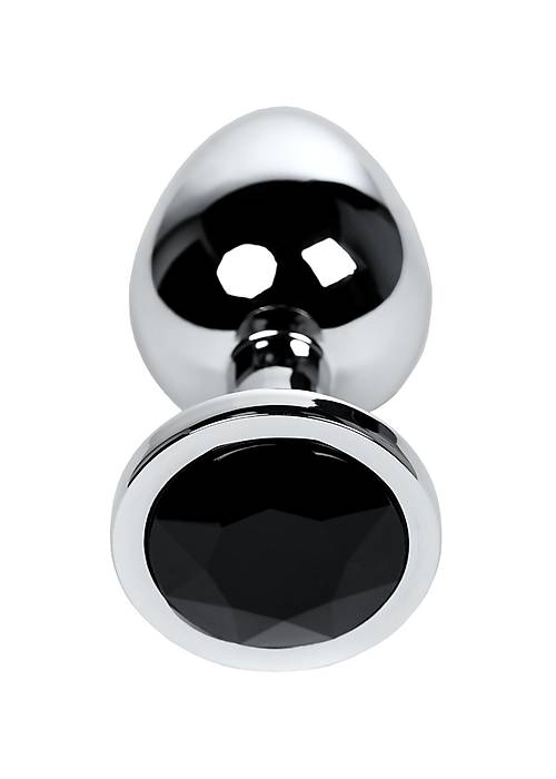 Metal by TOYFA Anal Plug, Metal, gümüş, siyah kristalli, 8,1 cm, Ø 3,4 cm