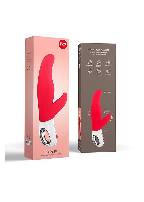 Fun Factory LADY Bİ Vibratör, silikon, kırmızı, 22 cm