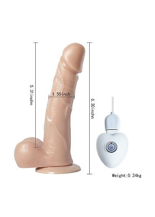 Oynar Başlı Titreşimli USB Şarjlı 18cm Realistik Vibratör Penis