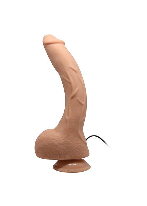 26 Cm Titreşimli Realistik Damarlı Vantuzlu G-Spot Dildo Penis
