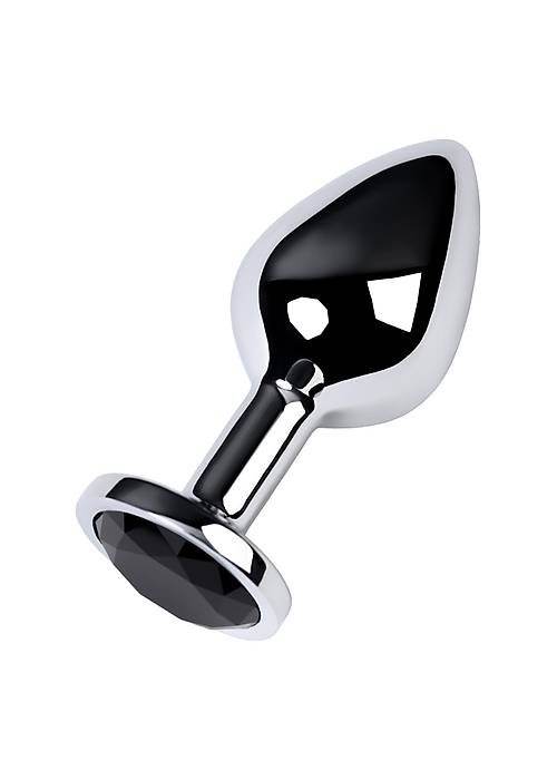 Metal by TOYFA Anal Plug, Metal, gümüş, siyah kristalli, 8 cm, Ø 3,4 cm, 85 g