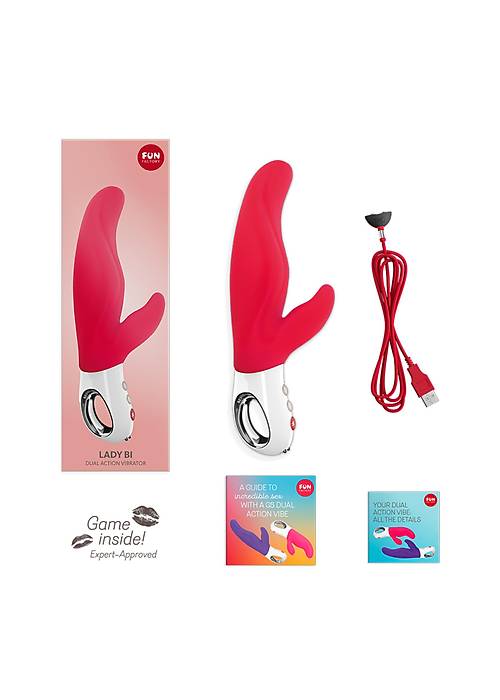 Fun Factory LADY Bİ Vibratör, silikon, kırmızı, 22 cm