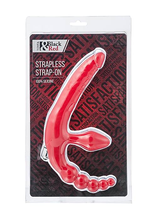 Black & Red by TOYFA Vibratörlü  Strapon, silikon, kırmızı, 35 cm
