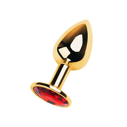 Metal by  Anal Plug, Metal, altn, krmz kristalli, 7 cm,  2,8 cm, 50 g