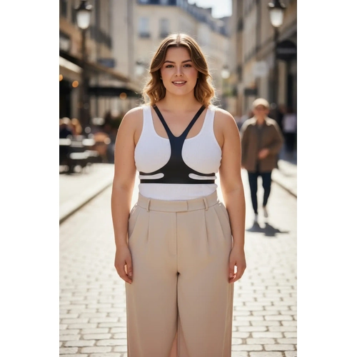 B�y�k Beden Siyah Kad�n Kemer Harness Stil Deri V�cut Aksesuar� - APFT1374