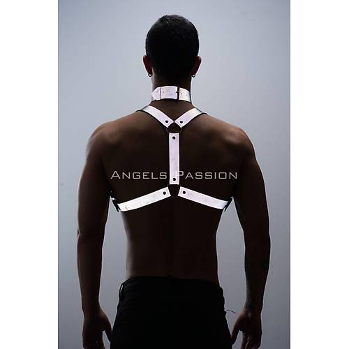 Karanlkta Parlayan (Reflektrl) Choker ve Gs Harness Takm, Clubwear - APFTM35