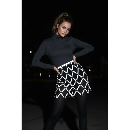 Reflekt�rl� Etek, Baklava Detayl� Etek, Parti Ete�i - APFT694