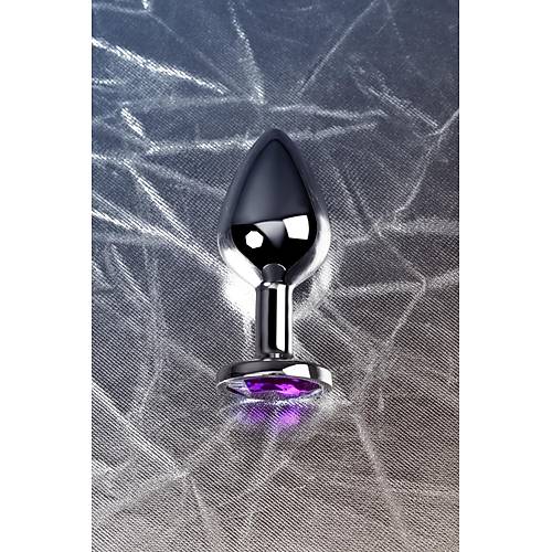 Metal by  Anal Plug, Metal, gm, mor kristalli, 8 cm,  3,4 cm, 85 g