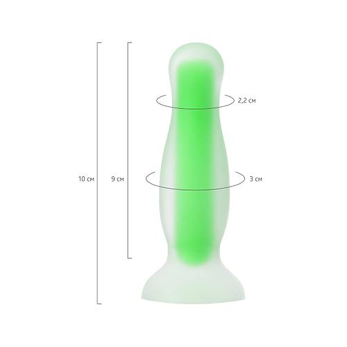 Beyond by Toyfa Victor Glow Karanlkta Parlayan Anal Plug, Silikon, effaf, 10 cm