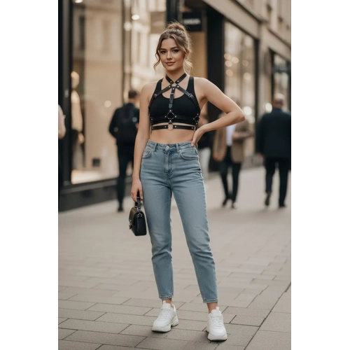 Siyah Kad�n Kemer �ok Bantl� Halka Detayl� V�cut Aksesuar� - APFT218