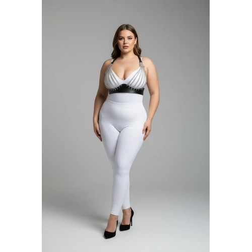 B�y�k Beden Siyah Kad�n Harness Tak�m Zincir Detayl� Deri Fantezi Aksesuar - APFT964