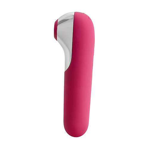 Satisfyer Dual Love Pink Vakum Klitoral Uyarc Vibratr, Silikon, Krmz, 16 cm