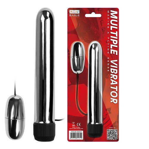 Titreimli Metal Vibratr Mastrbatr 17 cm Anal ve Vajinal Dildo