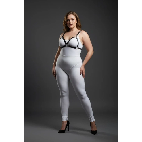 B�y�k Beden Siyah Kad�n Deri Harness Tak�m Halka Detayl� S�tyen Aksesuar� - APFT190