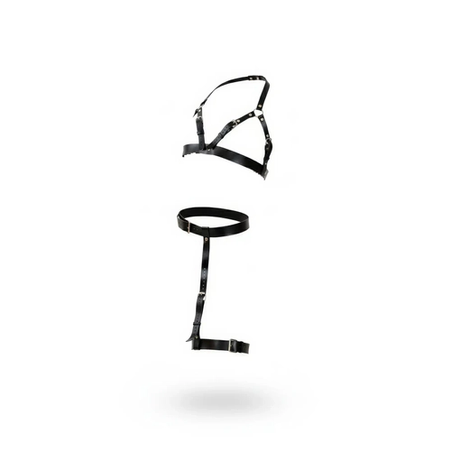 Siyah Jartiyer Harness Deri Tokal� V�cut Jartiyeri - APFT863