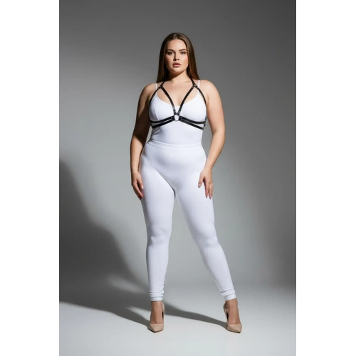 B�y�k Beden Siyah Kad�n Deri Harness Halka Detayl� ��k Kombin Aksesuar� - APFT200