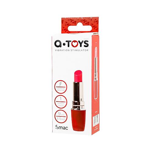 A-Toys by TOYFA Ruj Mini Vibratr, ABS Plastik, Krmz, 9 cm