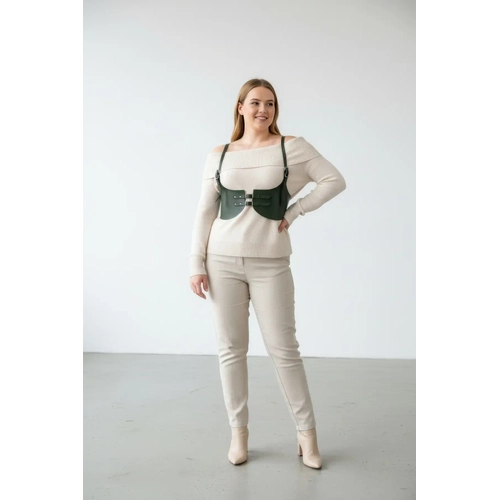 B�y�k Beden Haki Kad�n Kemer Omuz Ask�l� Korse Harness - APFT605