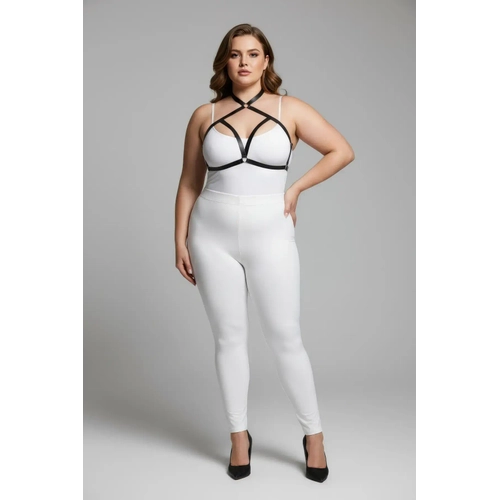 B�y�k Beden Siyah Kad�n Lastik Harness Tak�m �apraz Ask�l� S�tyen Aksesuar� - APFT100