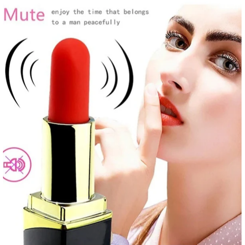 Lipstick Black USB arjl 10 Farkl Frekans Titreim Ayarl Ruj Vibratr