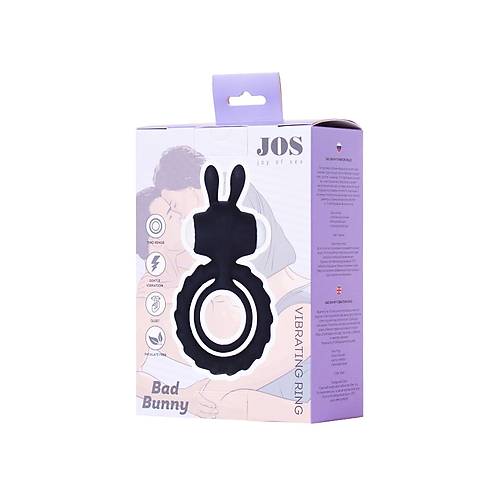 JOS BAD BUNNY Penis Halkas, silikon, siyah, 9 cm