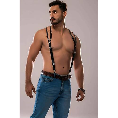 Erkek Omuzdsan Ask�l� Deri Harness - APFTM140