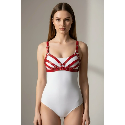 K�rm�z� G���s Harness Deri Kafes V�cut Aksesuar� - APFT733