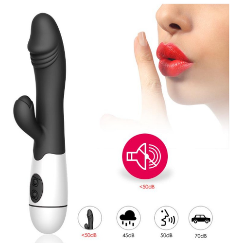 20 Titreimli Anal ve Vajinal Vibratr ift Motorlu G-Spot Siyah