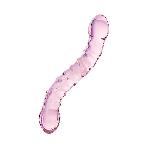 ift tarafl yapay penis Sexus Glass, cam, pembe, 20,5 cm