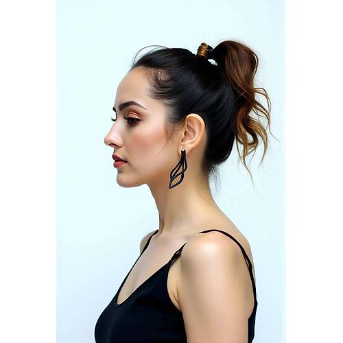 Siyah Sallantl Kpe, k Lazer Kesim Deri Kpe - APBJ001