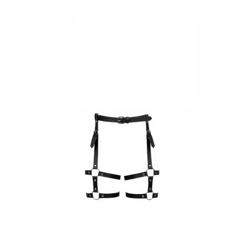 Siyah Jartiyer Harness Deri Tokal� Metal Halka Detayl� - APFT758