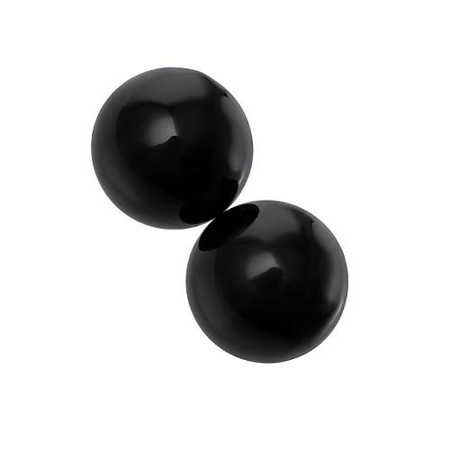 Sexus Glass vajinal toplar, cam, siyah,  3,2 cm