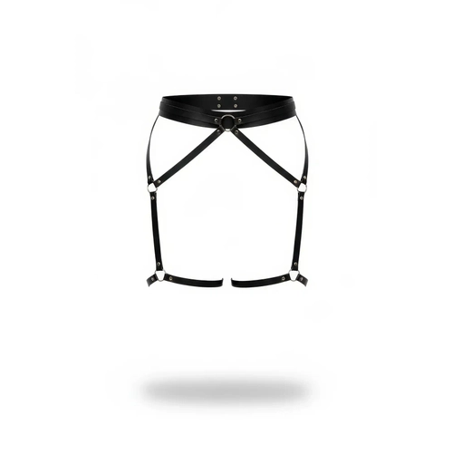 Siyah Jartiyer Harness Metal Halkal� Ayarlanabilir Bacak Kemer - APFT956