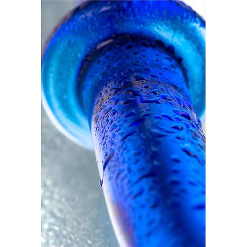 ift tarafl yapay penis Sexus Glass, cam, mavi, 25 cm