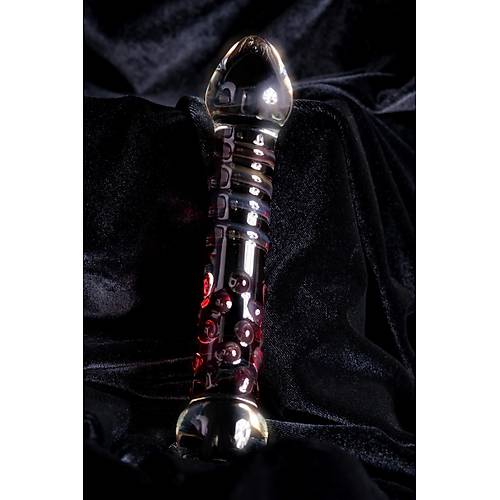 Sexus Glass ift Tarafl Cam Dildo , effaf, 21 cm