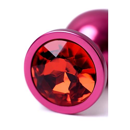 Metal RED Anal Plug Metal, metal, krmz, krmz kristalli, 8,2 cm, 3,4 cm, 85 g