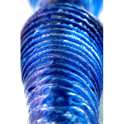 ift tarafl yapay penis Sexus Glass, cam, mavi, 17 cm